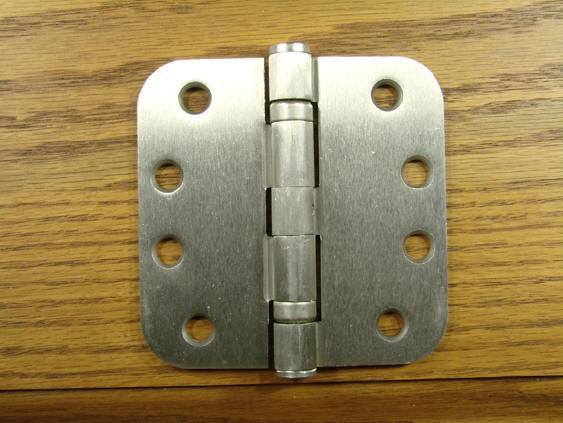 4" x 4" with 5/8" radius corners Satin Nickel Commercial Ball Bearing Hinge - Sold in Pairs - Commercial Ball Bearing Hinges