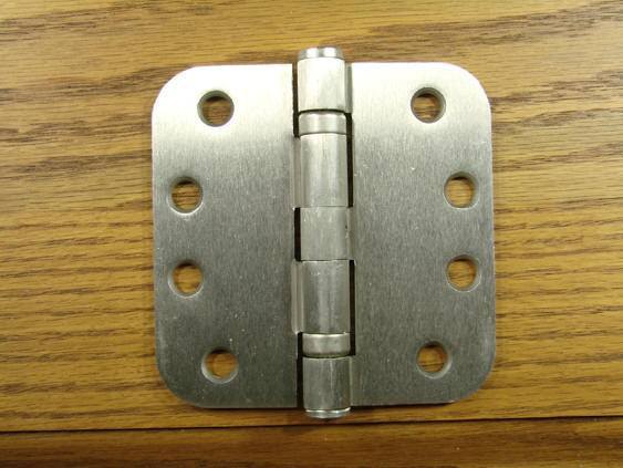 4" x 4" with 5/8" radius corners Satin Nickel Commercial Ball Bearing Hinge - Sold in Pairs - Commercial Ball Bearing Hinges 