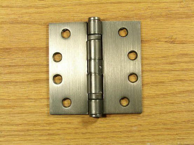 4" x 4" with Square Corners Commercial Ball Bearing Hinges - Multiple Finishes - Sold in Pairs - Commercial Ball Bearing Hinges Antique Nickel - 2