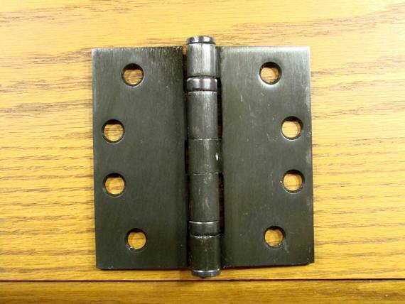 4" x 4" with Square Corners Oil Rubbed Bronze Commercial Ball Bearing Hinge - Sold in Pairs - Commercial Ball Bearing Hinges 