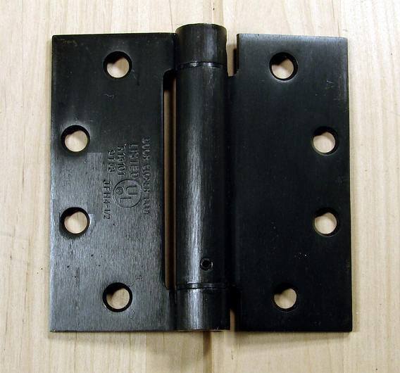 Commercial Spring Hinges - Oil Rubbed Bronze 4 1/2" x 4 1/2" with square corner - Sold in Pairs - Commercial Spring Hinges  - 1