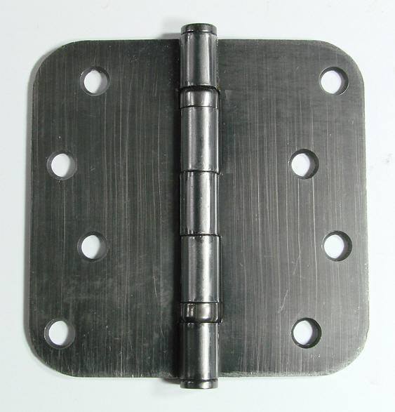 4" x 4" with 5/8" radius corners Antique Nickel Residential Ball Bearing Hinges - Sold in Pairs - Residential Ball Bearing Hinges 
