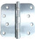 4" x 4" with 5/8" radius corners Satin Chrome Residential Ball Bearing Hinges - Sold in Pairs - Residential Ball Bearing Hinges