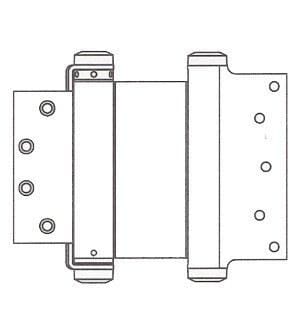 Prime Coated - Bommer Double Acting Spring Hinges Multiple Sizes (3" - 8") - Single Hinge - Double Action Spring Hinges 6 inch x 4 1/4 inch - 4