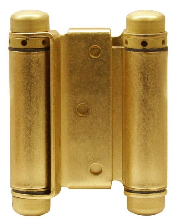 Satin Brass-Bommer Double Acting Hinges Multiple Sizes (3" - 8") - Single Hinge - Double Action Spring Hinges 8 inch - 1