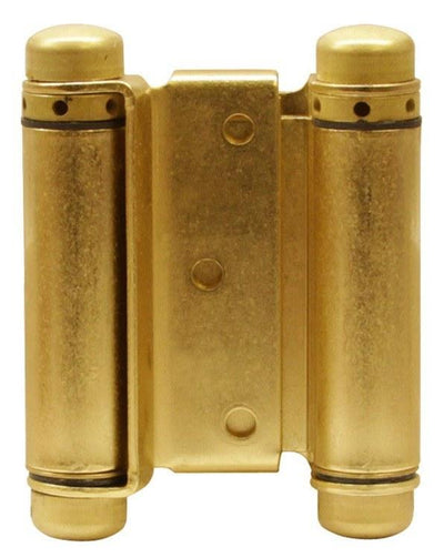 Satin Brass-Bommer Double Acting Hinges Multiple Sizes (3" - 8") - Single Hinge - Double Action Spring Hinges 5 inch - 7