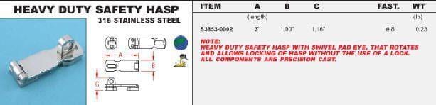 Stainless Steel Marine Heavy Duty Safety Hasp Hinges - Marine Hinges  - 2