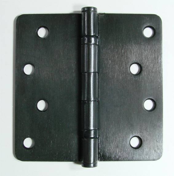 Ball bearing door hinges, 4 inches with 1/4 inch radius corners, available in multiple finishes, sold in a 2 pack.