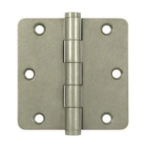 3 1/2" x 3 1/2" with 1/4" Radius Corners Plain Bearing Brass Hinges - Multiple Distressed Finishes - Sold in Pairs - Plain Bearing Solid Brass Hinges White Bronze Light - 1