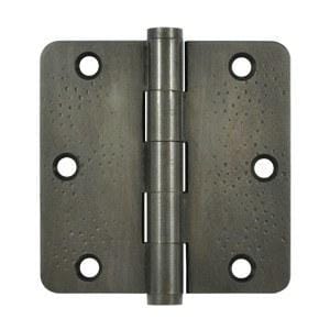3 1/2" x 3 1/2" with 1/4" Radius Corners Plain Bearing Brass Hinges - Multiple Distressed Finishes - Sold in Pairs - Plain Bearing Solid Brass Hinges White Bronze Dark - 3