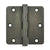 3 1/2" x 3 1/2" with 1/4" Radius Corners Plain Bearing Brass Hinges - Multiple Distressed Finishes - Sold in Pairs - Plain Bearing Solid Brass Hinges White Bronze Dark - 3