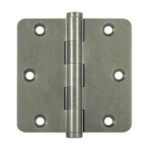 3 1/2" x 3 1/2" with 1/4" Radius Corners Plain Bearing Brass Hinges - Multiple Distressed Finishes - Sold in Pairs - Plain Bearing Solid Brass Hinges White Bronze Medium - 6