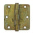 3 1/2" x 3 1/2" with 1/4" Radius Corners Plain Bearing Brass Hinges - Multiple Distressed Finishes - Sold in Pairs - Plain Bearing Solid Brass Hinges Rust - 7