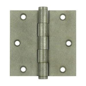 3 1/2" x 3 1/2" with Square Corners Plain Bearing Brass Hinges - Multiple Distressed Finishes - Sold in Pairs - Plain Bearing Solid Brass Hinges White Bronze Light - 1