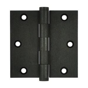 3 1/2" x 3 1/2" with Square Corners Plain Bearing Brass Hinges - Multiple Distressed Finishes - Sold in Pairs - Plain Bearing Solid Brass Hinges Bronze Dark - 4