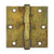 3 1/2" x 3 1/2" with Square Corners Plain Bearing Brass Hinges - Multiple Distressed Finishes - Sold in Pairs - Plain Bearing Solid Brass Hinges Rust - 7