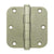 3.5" x 3.5" w 5/8" Radius Corner Plain Bearing Brass Hinges - Multiple Distressed Finishes - Sold in Pairs - Plain Bearing Solid Brass Hinges White Bronze Light - 3