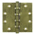 4" x 4" Square Corner Plain Bearing Brass Hinges - Multiple Distressed Finishes - Sold in Pairs - Plain Bearing Solid Brass Hinges Bronze Medium - 1