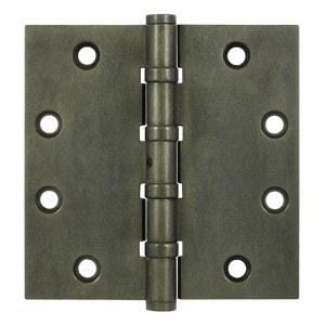 4" x 4" Square Corner Plain Bearing Brass Hinges - Multiple Distressed Finishes - Sold in Pairs - Plain Bearing Solid Brass Hinges White Bronze Dark - 2
