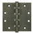 4" x 4" Square Corner Plain Bearing Brass Hinges - Multiple Distressed Finishes - Sold in Pairs - Plain Bearing Solid Brass Hinges White Bronze Dark - 2