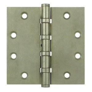 4" x 4" Square Corner Plain Bearing Brass Hinges - Multiple Distressed Finishes - Sold in Pairs - Plain Bearing Solid Brass Hinges White Bronze Light - 3