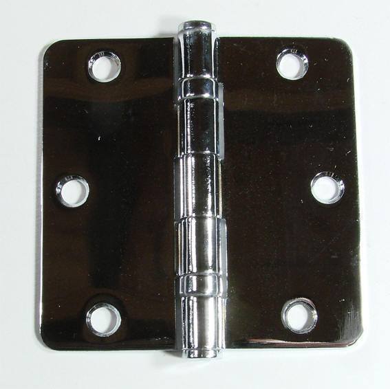 3 1/2" x 3 1/2"  with 1/4" Radius Corner Residential Ball Bearing Hinges - Multiple Finishes - Sold in Pairs - Residential Ball Bearing Hinges Polished Chrome - 3