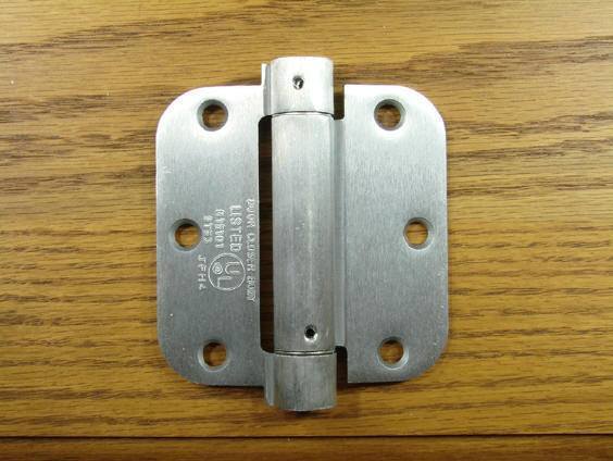 3 1/2" x 3 1/2" Spring Hinges with 5/8" radius corner - Multiple Finishes Available - Sold in Pairs - Residential Spring Hinges Satin Chrome - 6