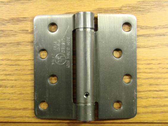 4" x 4" Spring Hinges with 1/4" radius corners Antique Nickel - Sold in Pairs - Residential Spring Hinges 