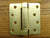 4" x 4" Spring Hinges with 1/4" radius corners Satin Brass - Sold in Pairs - Residential Spring Hinges