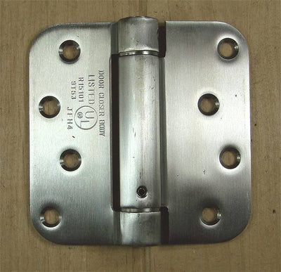 4" x 4" Spring Hinges with 5/8" radius corner - Available in Multiple Finishes - Sold in Pairs - Residential Spring Hinges Stainless Steel - 3