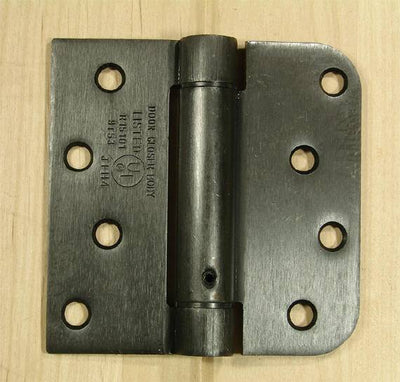 4" x 4" Spring Hinges with square and 5/8" radius corner - Multiple Finishes Available - Sold in Pairs - Residential Spring Hinges Oil Rubbed Bronze - 2