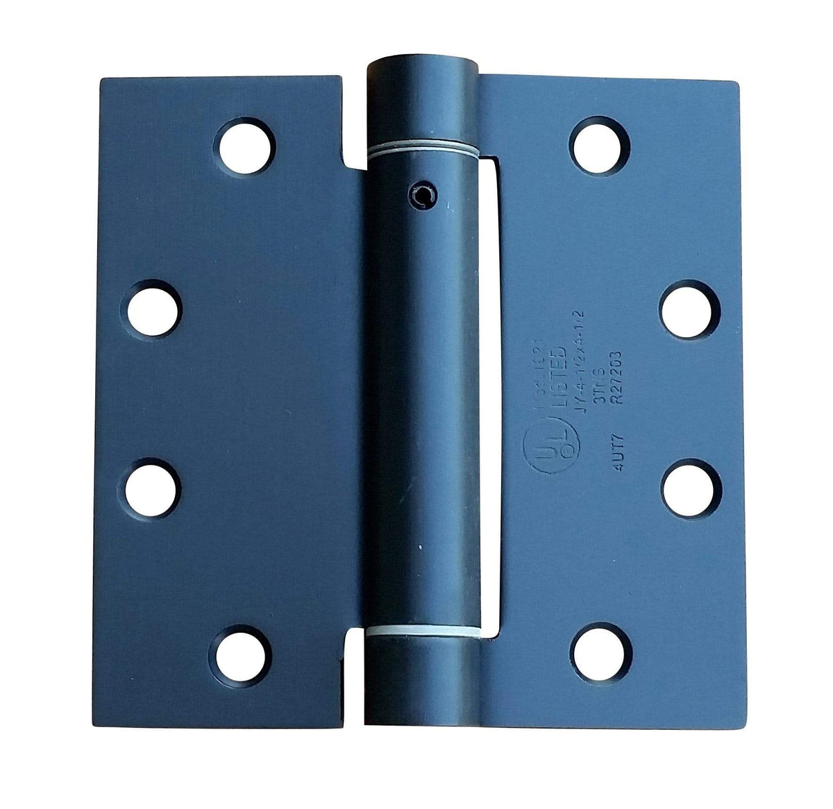 Commercial Black Stainless Steel Spring Hinges - 4 1/2" X 4 1/2" With Square Corner - 2 Pack