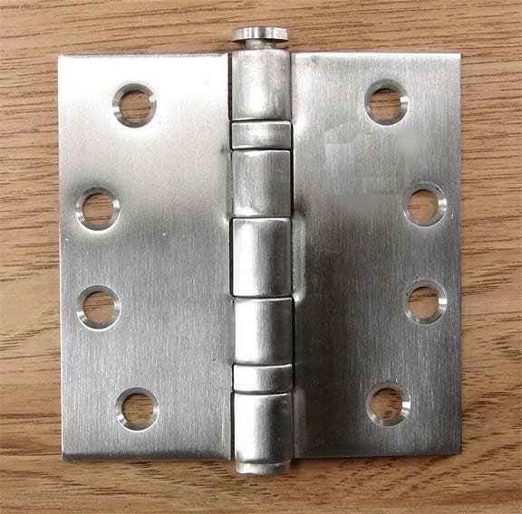 Stainless Steel Ball Bearing - Full Mortise Standard Weight - Multiple Sizes - Sold in Sets of 3 - Stainless Steel Hinges, Commercial Ball Bearing Hinges 3.5 inch x 3.5 inch hinges - 1