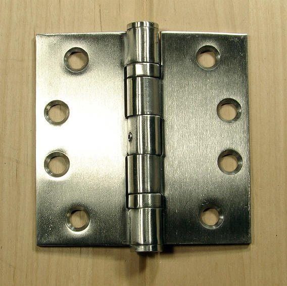 Stainless Steel Ball Bearing Hinges Commercial Hinge - 4" x 4" Square Corner - Sold in Pairs - Stainless Steel Hinges 