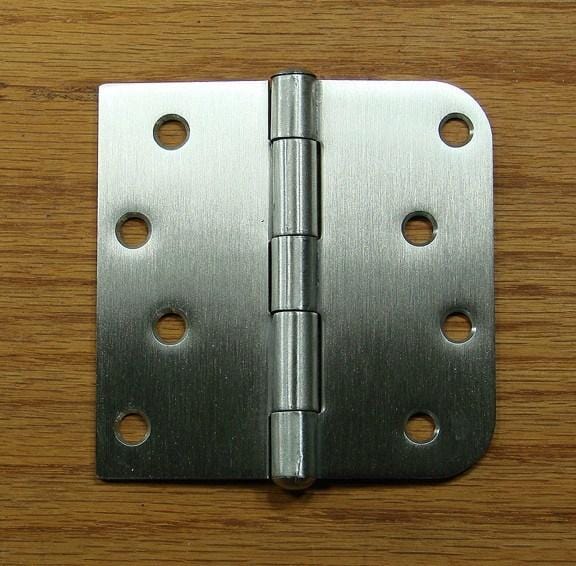 Stainless Steel Hinges 4" x 4"  Plain Bearing Hinge Square Corner with 5/8" Radius Corner - Sold in Pairs - Stainless Steel Hinges 