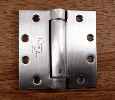 4 1/2" x 4 1/2" with square corner Stainless Steel Commercial Spring Hinges - Sold in Pairs - Commercial Spring Hinges  - 1