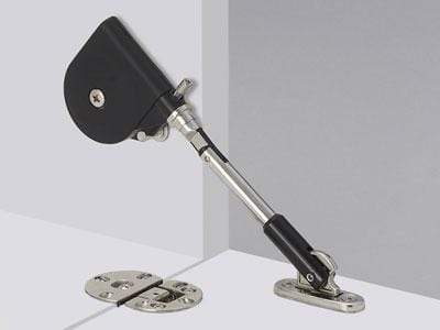 Soft-Down Flap Door Lid Stay With Catch - Short Arm - 90° - White - Sold Individually